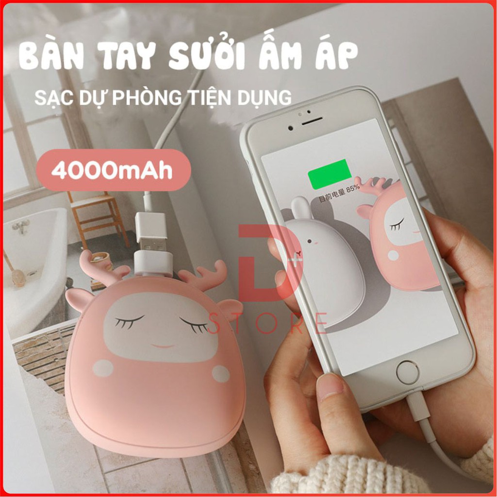 Máy sưởi ấm tay mini kiêm sạc dự phòng (Rully&amp;Tooger) cực đáng yêu