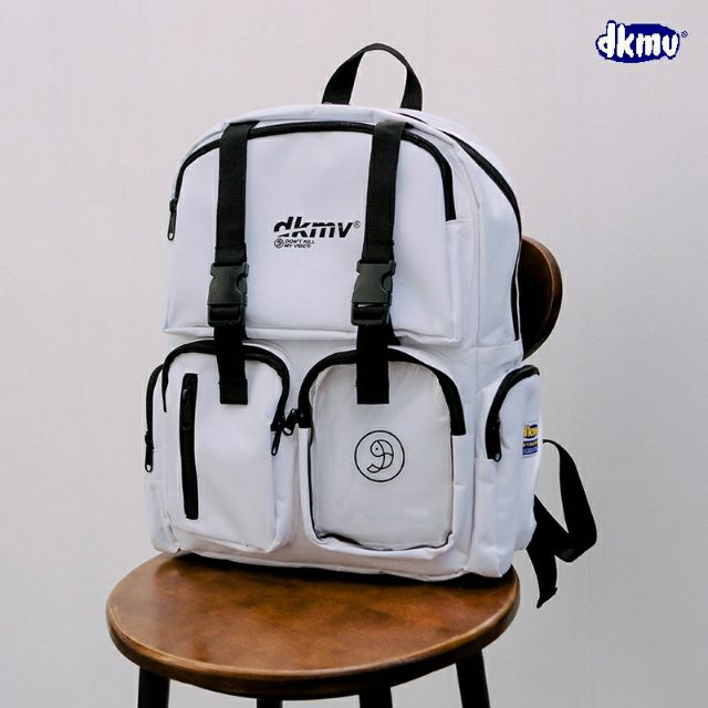 DKMV Balo Logo màu trắng tặng kèm Tote Don't Kill My Vibe | Logo Backpack - White