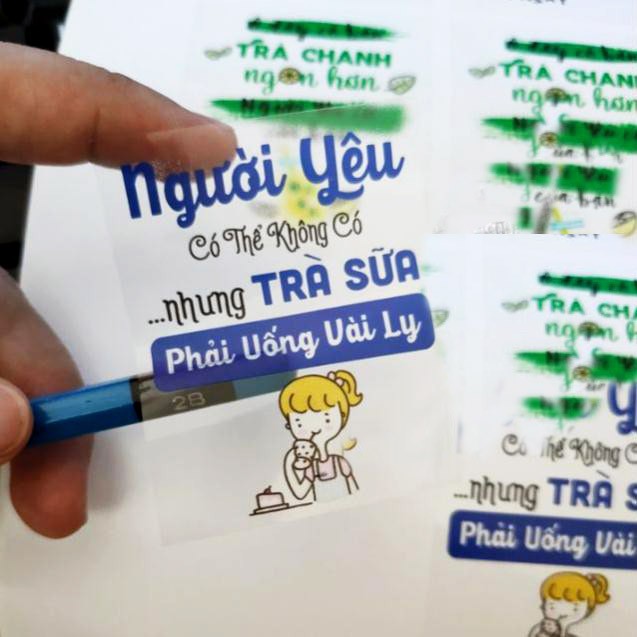 [FREE CẮT BẾ] Tem Decal Trong Suốt - Tem Nhựa In Theo Yêu Cầu