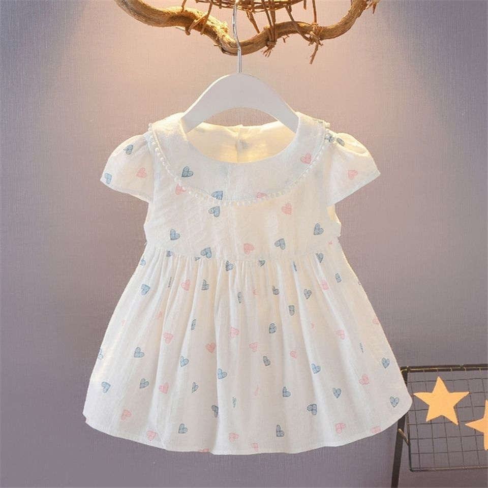Đầm Cotton Họa Tiết Hoa Mùa Hè Tươi Mới Chất Lượng Cao Cho Bé Gái