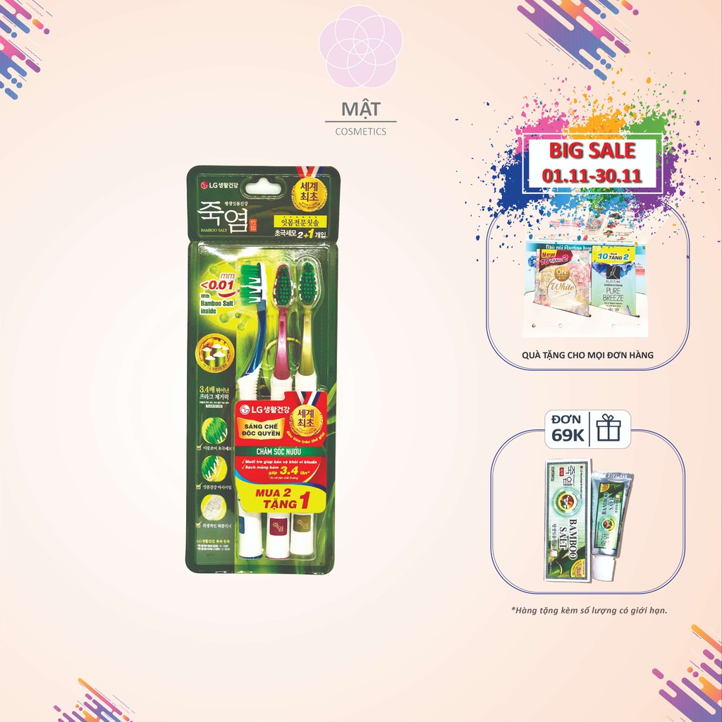 Bàn Chải Đánh Răng Bamboo Salt In Mom dành riêng cho nướu vỉ 2+1