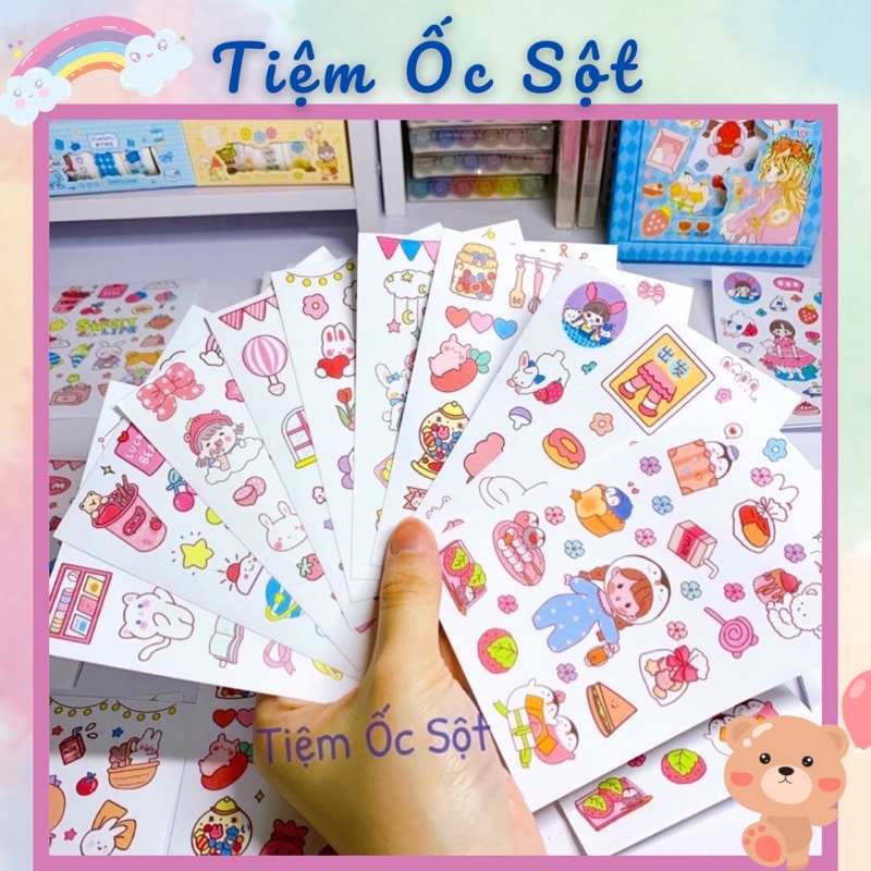 1 tấm hình dán Sticker Hoạ Tiết Hoạt Hình Dễ Thương - được chọn mẫu