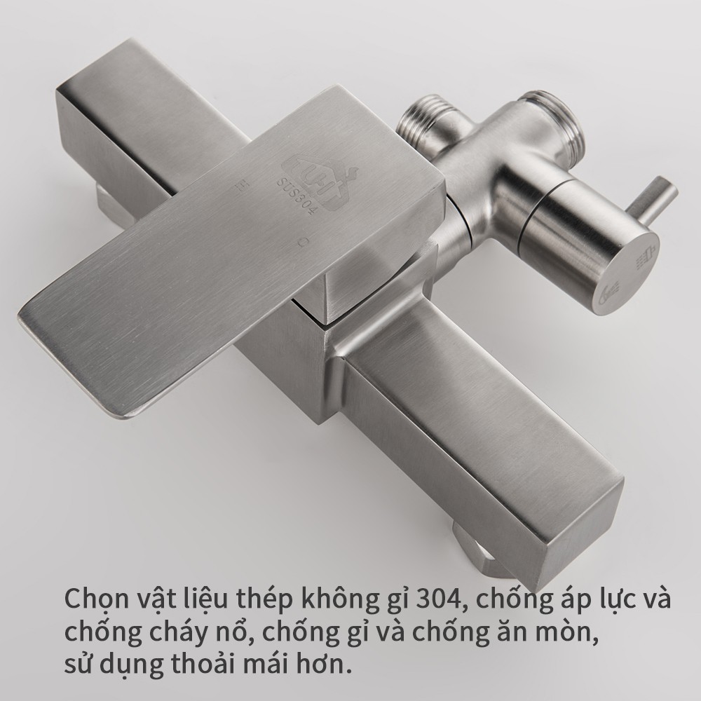 U-HOME Sen bộ tắm đứng nóng lạnh Bộ sen cây tắm đứng nóng lạnh Inox SUS 304（sang trọng）ST60-9511B