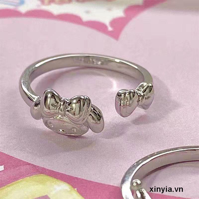 Nhẫn Hở Họa Tiết Hoạt Hình Melody Kuromi Dễ Thương Dùng Làm Quà Tặng