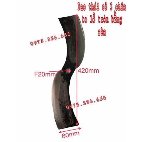 Dao thái cỏ máy 3 chân To lỗ tròn Bằng Rèn