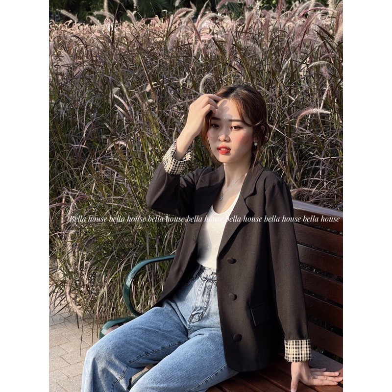 Áo blazer dáng nhắn tay phối | BigBuy360 - bigbuy360.vn