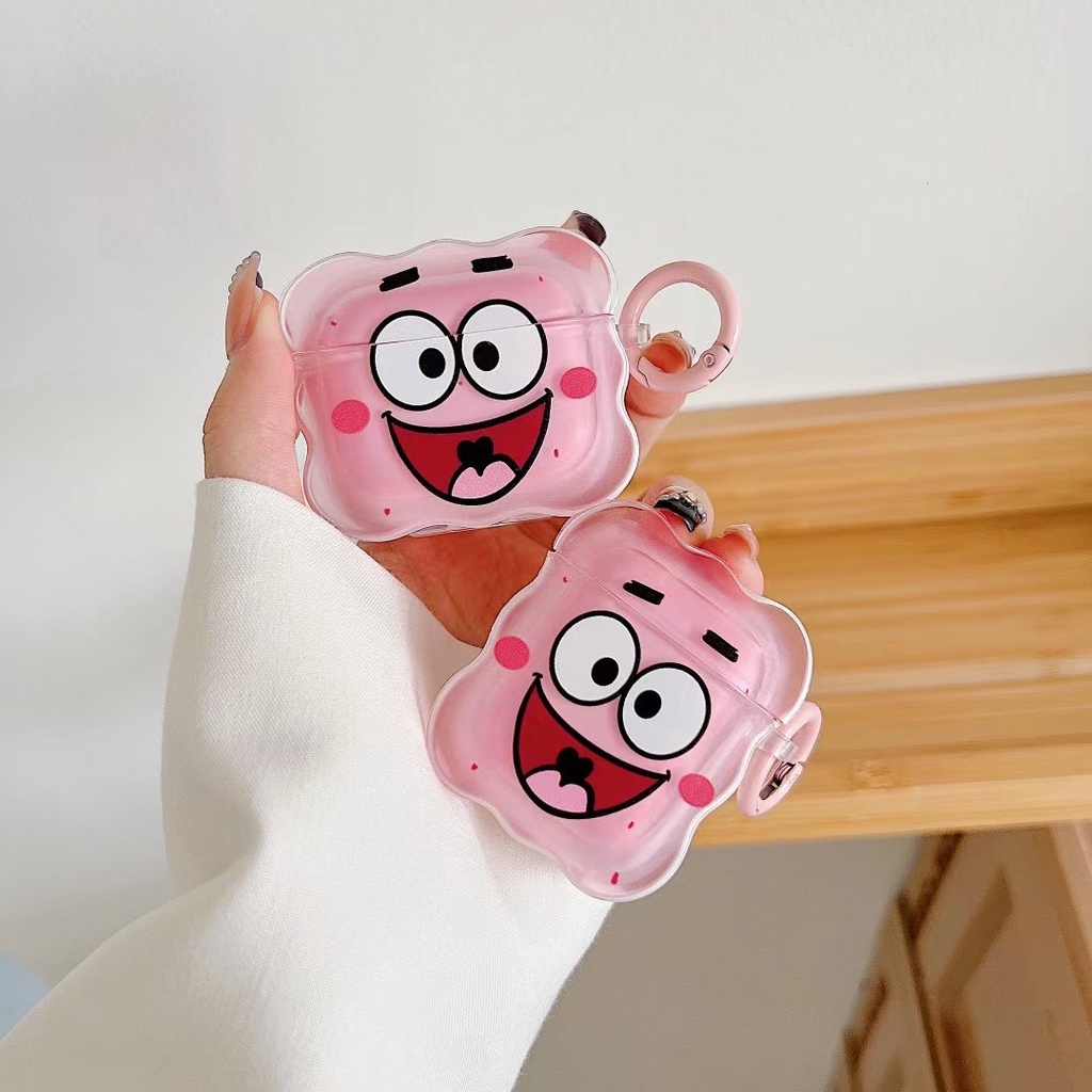 Vỏ Bảo Vệ Hộp Sạc Tai Nghe Bluetooth airpods 1 2 pro Bằng tpu Mềm Hình Spongebob Patrick