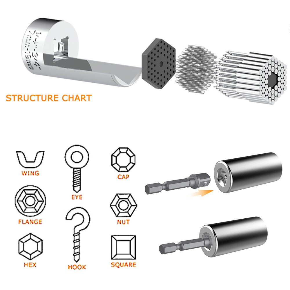 EKEZ dụng cụ ổ cắm đa năng cờ lê công cụ điều hợp máy khoan