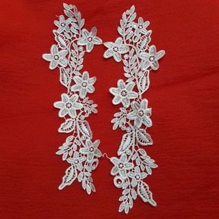 1 Cặp Hoa Thêu Đính Kết Áo Dài, Đầm Váy