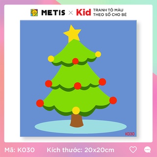 Tranh Tô Màu Theo Số Cho Trẻ Em Cho Bé Tranh sơn dầu tự tô màu số hoá Ông Già Noel METIS K030