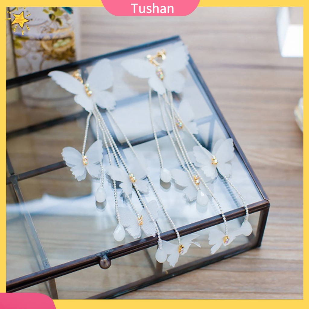 Cặp khuyên tai dài hình đàn bướm độc đáo đẹp mắt cho nữ