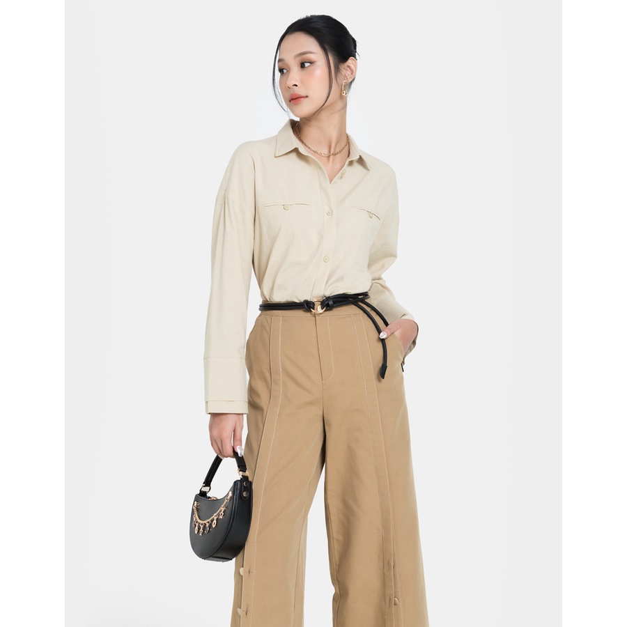 Quần Dài Dáng Suông Thời Trang JUNO Mở Hàng Nút JNQDA006