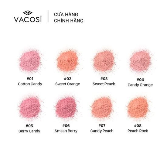 Date 10.2022 Má Hồng Tròn VACOSI - Lolipop Blush Powder 4.4g