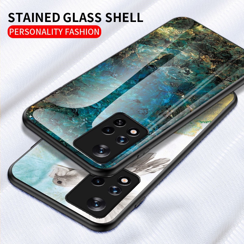 Ốp lưng kính cường lực họa tiết đá hoa cương cho Xiaomi Redmi Note 11 Pro 5G 11S Note11 Note11S Note 10 Pro Max 10S Note10 4G 5G