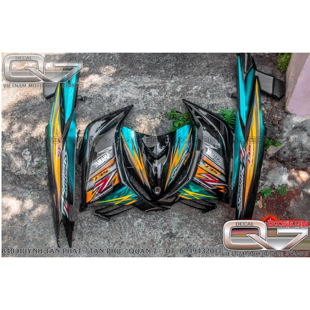 TEM RỜI EXCITER 2011 SPARK Z XANH ĐEN