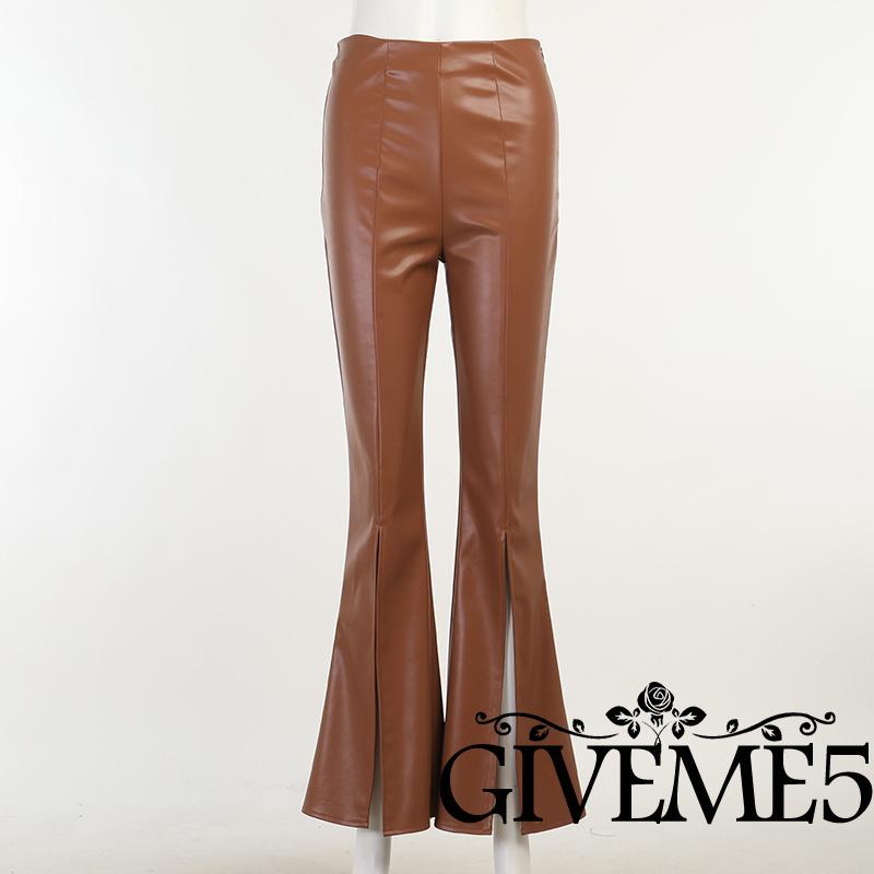 Quần dài nữ lưng cao ống loe xẻ tà cá tính thời trang