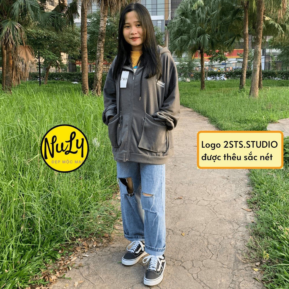 Áo khoác hoodie nữ form rộng Ulzzang  mũ rộng,tay bồng lót nỉ ngoại giữ ấm,chống nắng  mẫu HIT HOT Nuly | WebRaoVat - webraovat.net.vn