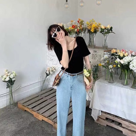 Áo kiểu ZHELIHANGFEI dệt kim tay ngắn thiết kế quyến rũ thời trang trẻ trung dành cho nữ