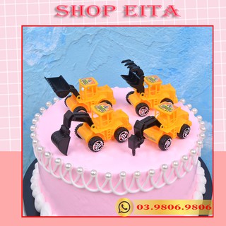 Set 6 Máy xúc trang trí bánh kem, trang trí bánh sinh nhật