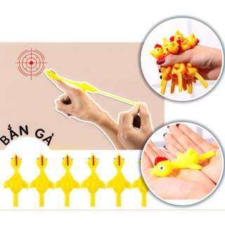 Đồ Chơi Phi Đội Gà bay dính tường cao su silicon, đồ chơi bắn gà giải trí trong nhà, giảm stress Meogog