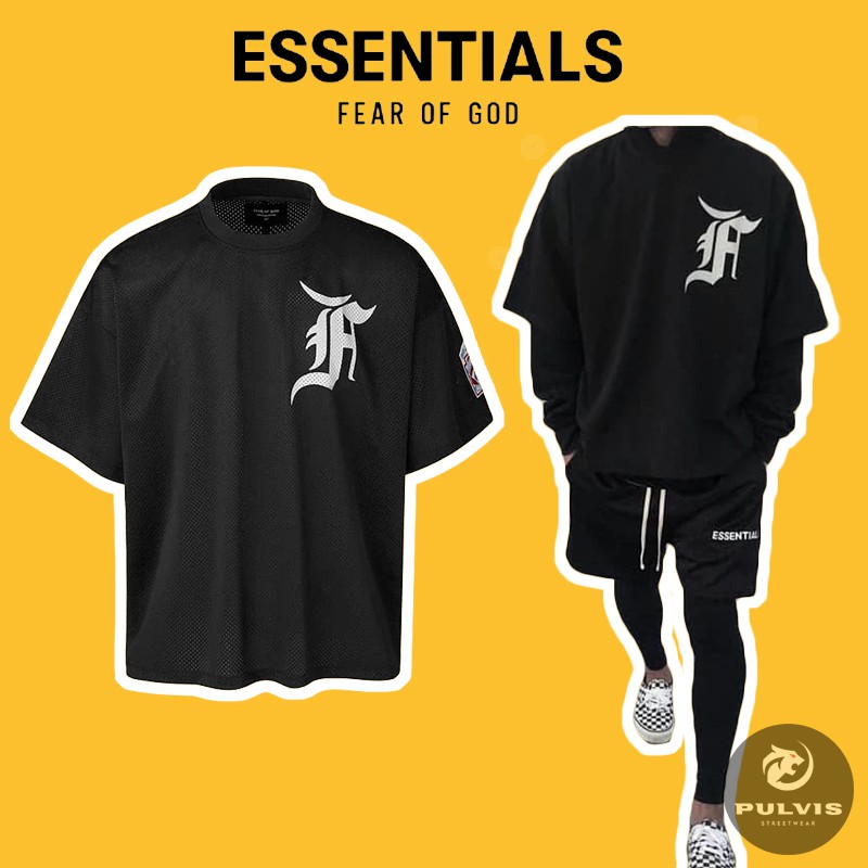 ⚡️ - Áo mesh tee Fear of God Mesh Batting Practice Jersey Black, áo bóng chày FOG