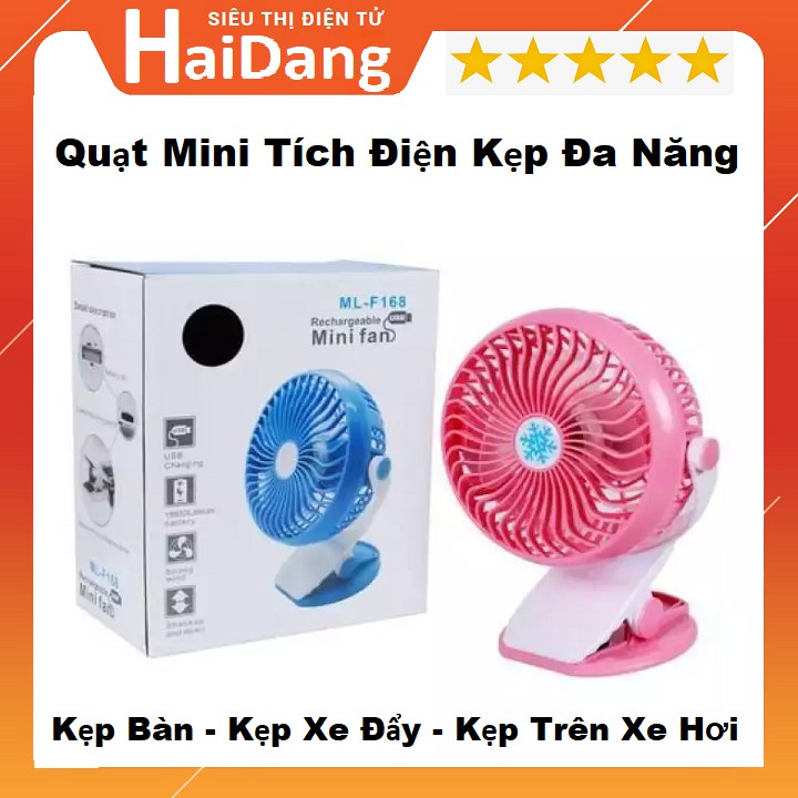 [Mã ELHA22 giảm 5% đơn 300K] QUẠT KẸP BÀN PIN SẠC USB XOAY 360 ĐỘ - Quạt Mini Di Động Đa Năng Dùng Trên Ô tô