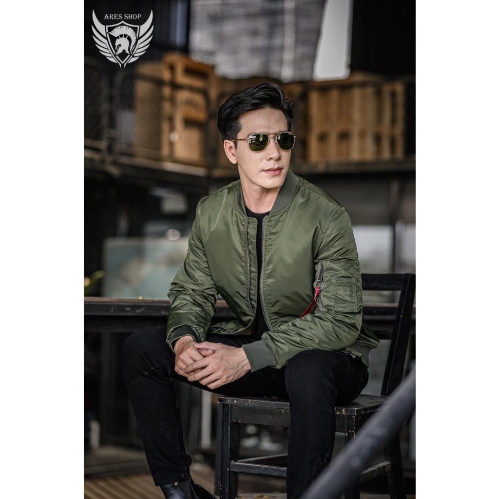 Áo khoác Bomber Basic Slimfit chất liệu vải polyester lụa cao cấp phong cách sang trọng - ARES SHOP