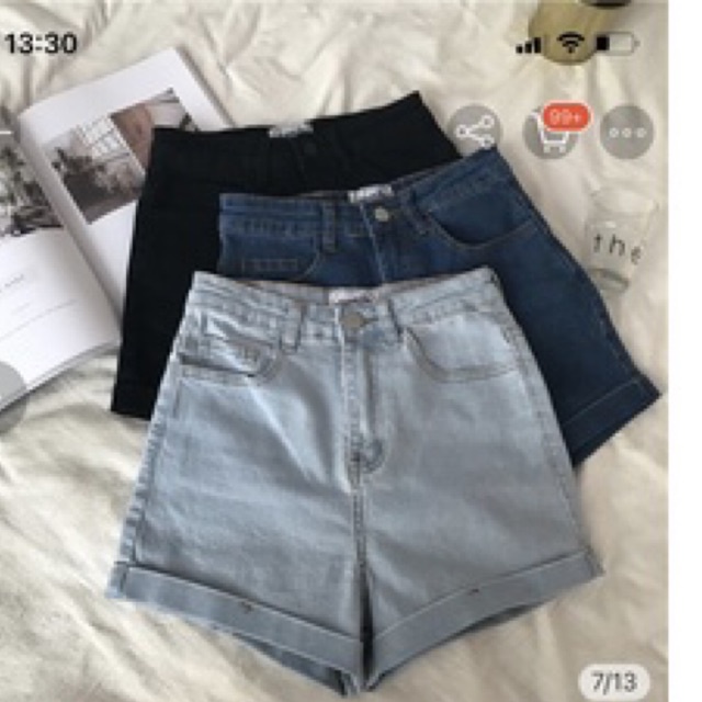 Quần jean ngắn màu xanh nhạt giá rẻ