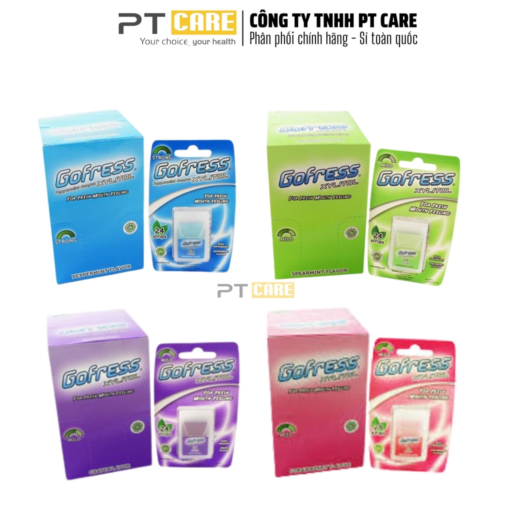 PT CARE | Một Hộp Kẹo Lá Ngậm Thơm Miệng Gofress (Hộp 20 Vỉ)