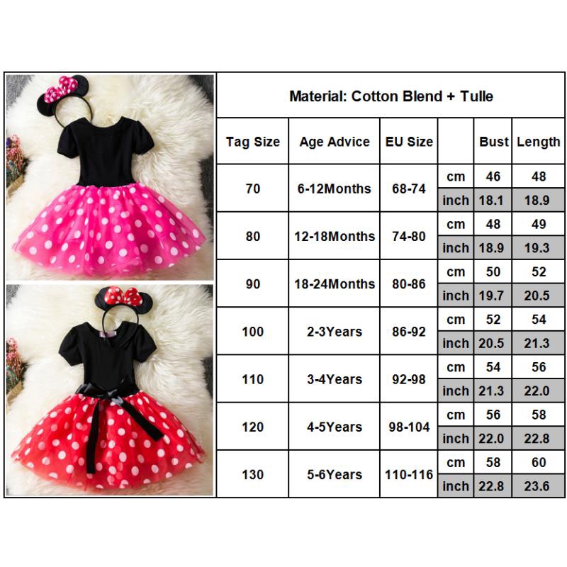 váy liền Đầm Xòe Tutu Màu Đỏ In Hình Chuột Minnie Thoải Mái Thời Trang Dự Tiệc Cho Bé Gái