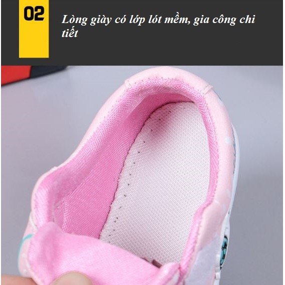 Giày bé gái Hello Kitty xinh xắn quai dán tiện lợi BG10-HỒNG