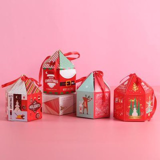 Hộp quà noel hộp quà giáng sinh có chóp HT14 8.5*8.5*13.5cm