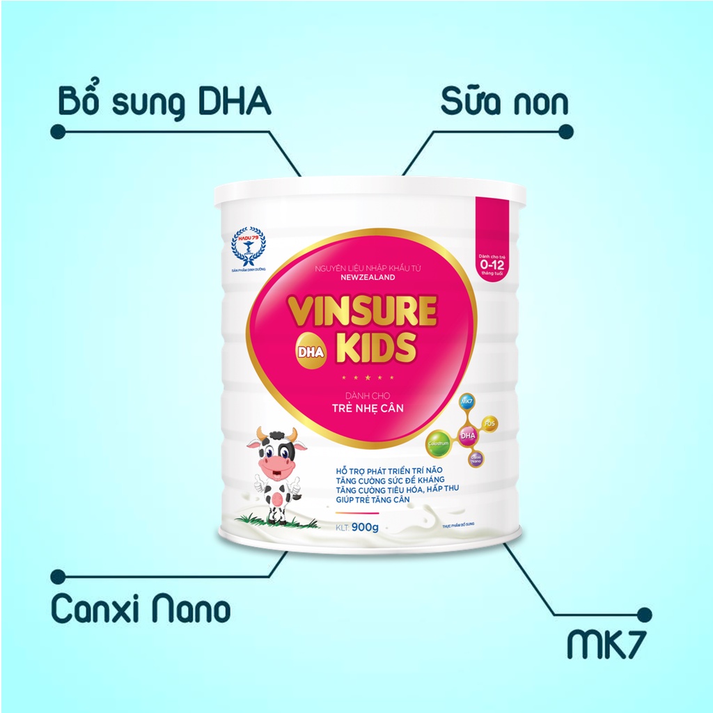 SỮA DINH DƯỠNG VINSURE DHA KIDS Hộp 400g/900g