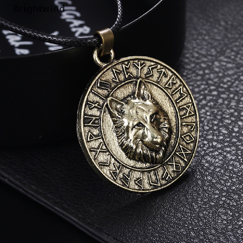 [Brightwind] Vintage Mens Wolf  Animal Head Pendant Necklace Viking Amulet Gifts Jewelry Hot Sell
