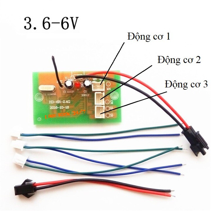 Tay Điều Khiển Và Mạch Thu Phát 12 Kênh Điều Khiển Từ Xa 2.4G 3.6V-6V