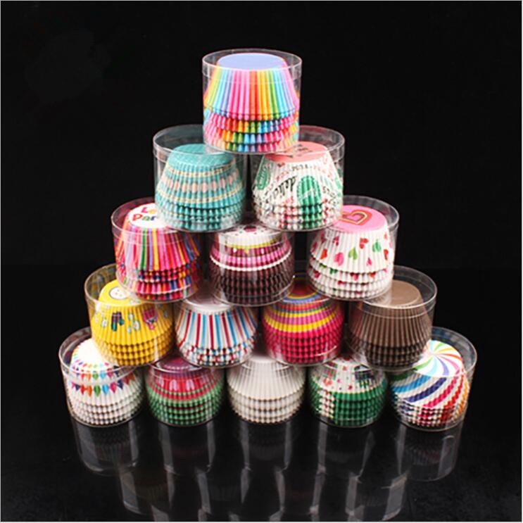 Set 100 cốc giấy đựng bánh cupcake