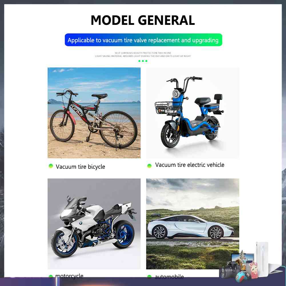 Set 4 Vỏ Bọc Van Schrader Dạ Quang Cho Xe Máy / Xe Đạp