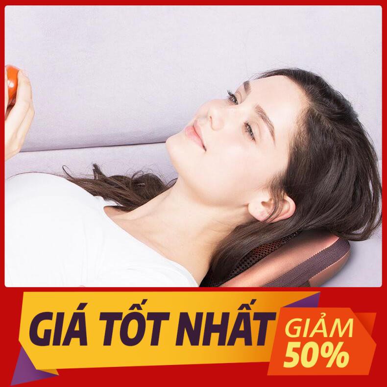 [ HÀNG CHÍNH HÃNG ] THAM RẺ THÌ ĐỪNG MUA Gối masage hồng ngoại 8 bi đảo chiều | mát xa cổ vai gáy chuyên nghiệp