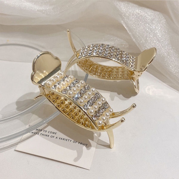 Kẹp Tóc Màu Vàng Cỡ Lớn Phong Cách Hàn Quốc Mới