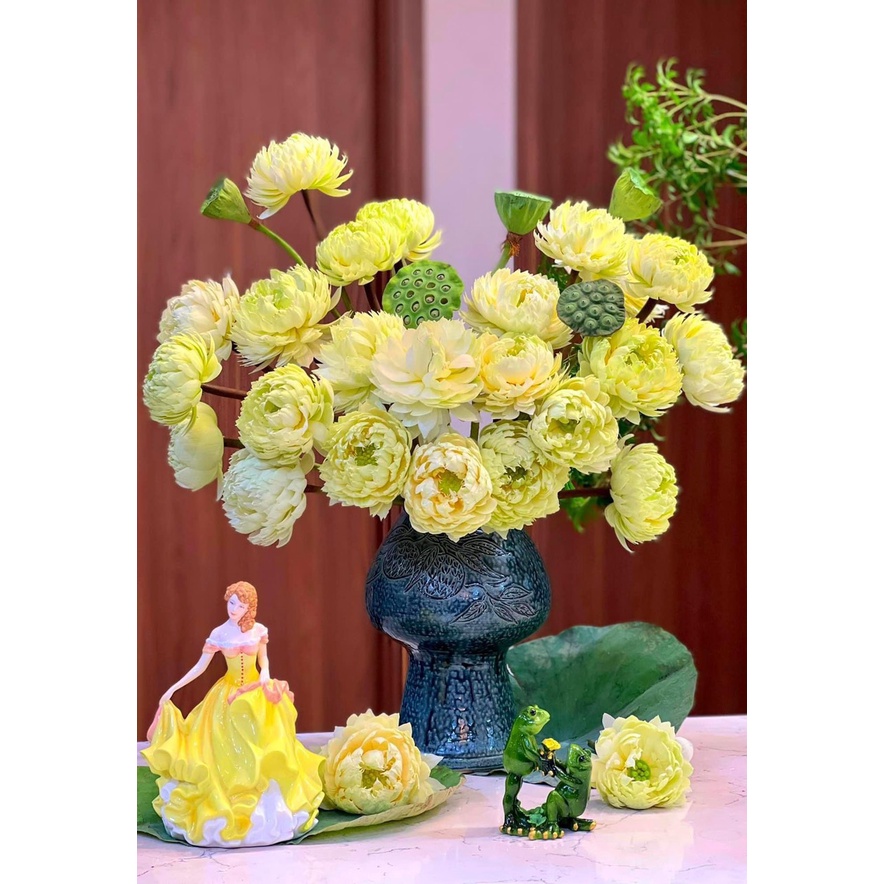 Bình Hoa Lọ Hoa Dáng Cây Nấm Vẽ Tay Men Mộc Gốm Sứ Bát Tràng - Lynke Store