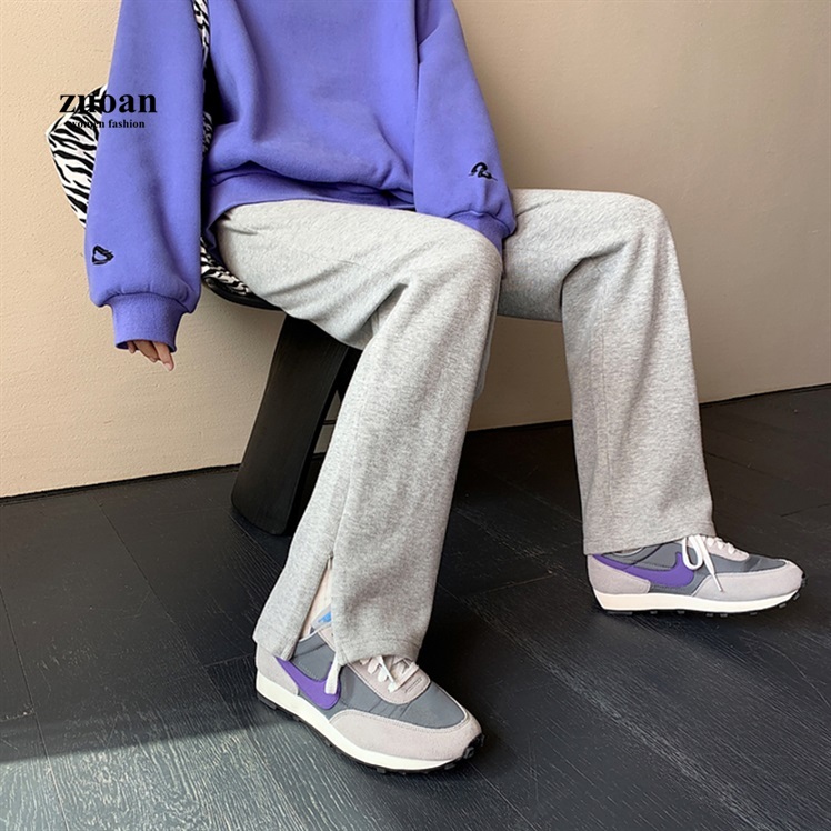 Quần dài SUXI ống rộng lưng cao màu trơn thời trang thu đông cho nữ