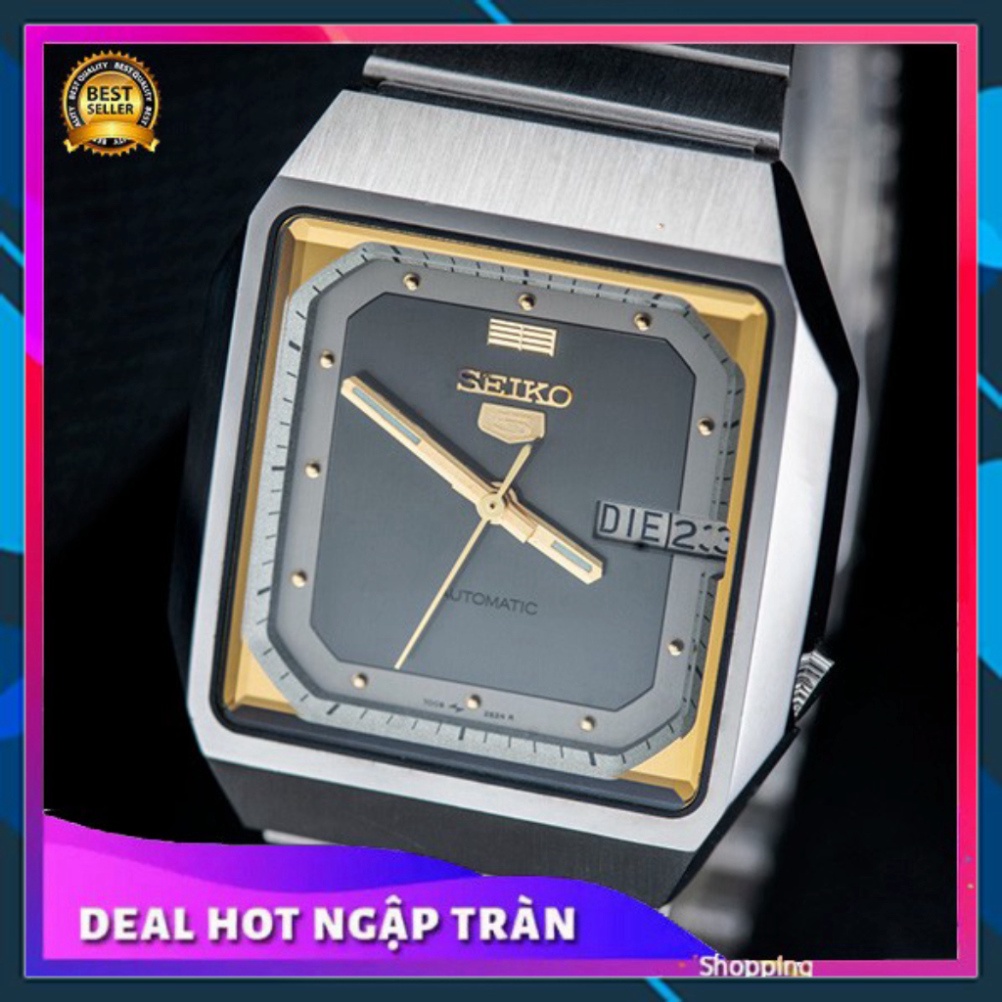 Đồng Hồ Cơ Nam Seiko Chém Cạnh Mặt Vuông Huyên Thoại Máy Cơ Tự Động JAPAN , Đồng hồ thật giá trị thật
