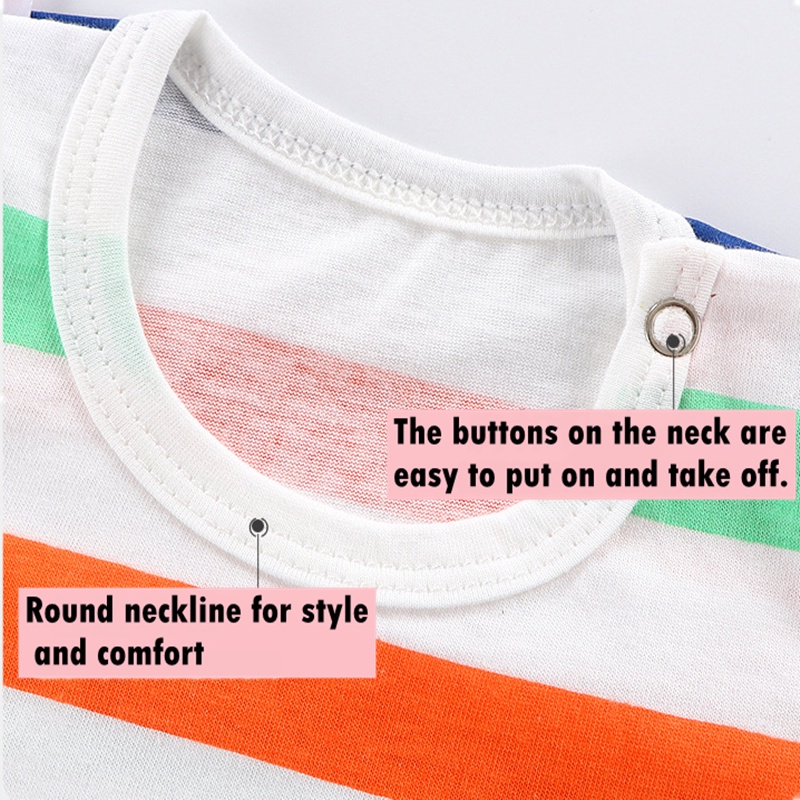 Bộ Áo Liền Quần Tay Ngắn Bằng Vải cotton Dành Cho Bé 0-2 Tuổi
