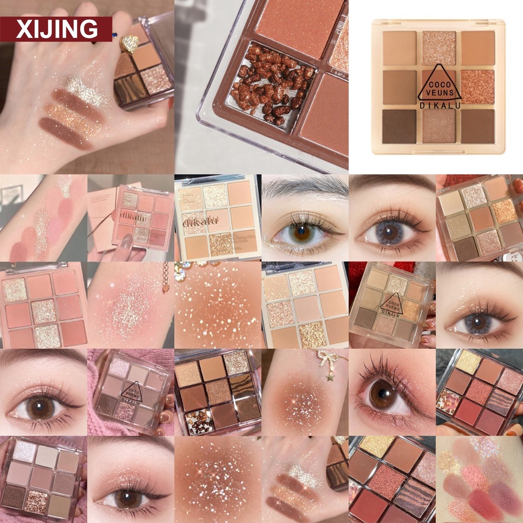 Bảng phấn mắt trang điểm 9 màu ngọc trai lấp lánh tiện dụng dành cho nữ