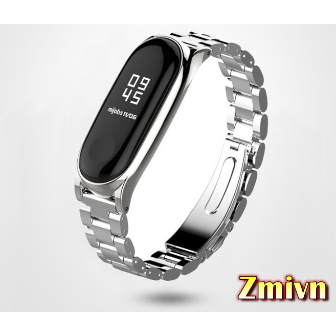 Dây kim loại mắt to Xiaomi Miband 3 /4 (Bản Plus)