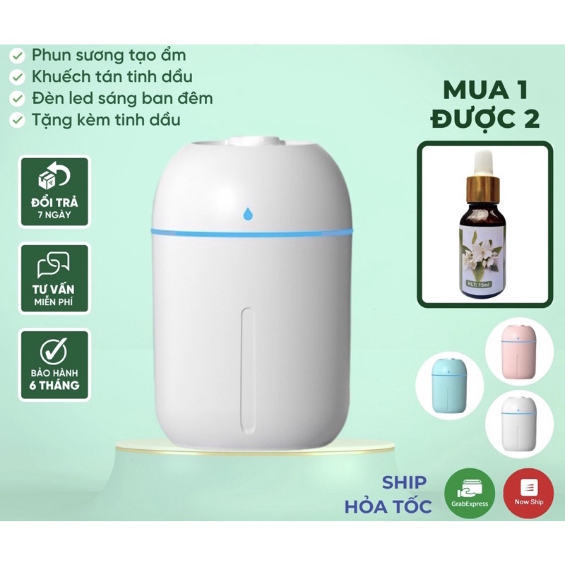 MVP2481 Máy xông tinh dầu Humidifier Đủ kích cỡ 330ml và 250ml có đèn led, phun sương