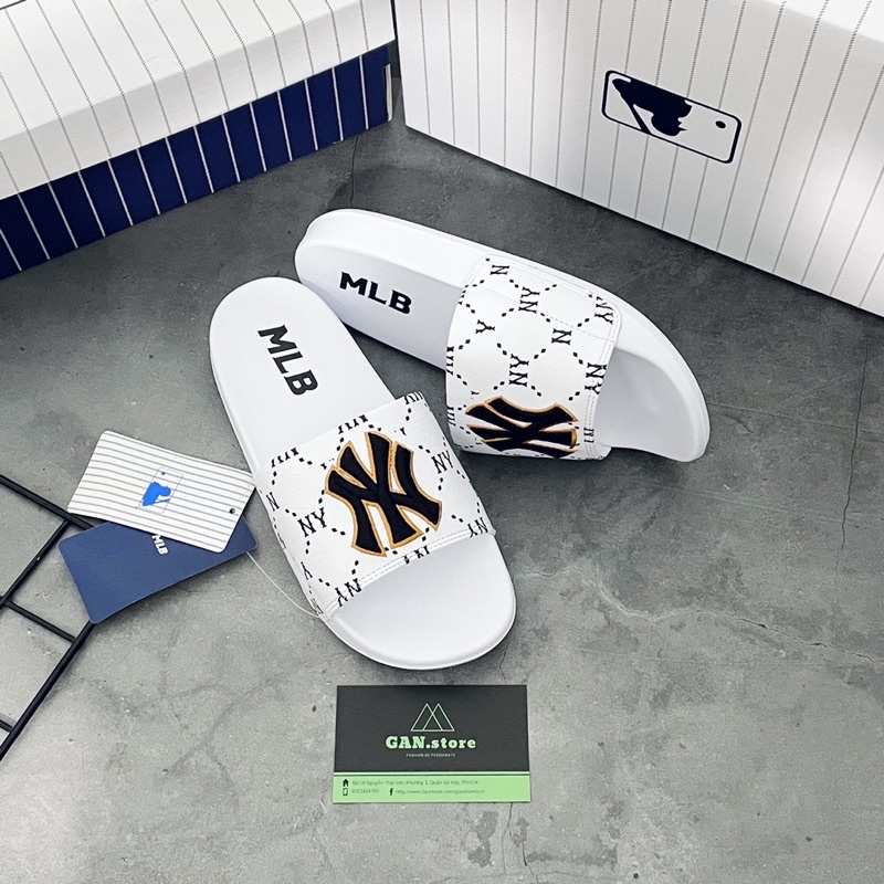 DÉP 𝗠𝗟𝗕 NỮ TRẮNG LOGO N.Y SANG CHẢNH - Chữ thêu Tinh Xảo Sang Trọng