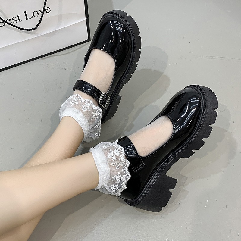 Giày búp bê nữ,giày Oxford lolita vintage Ulzzang siêu xinh đế độn 5cm