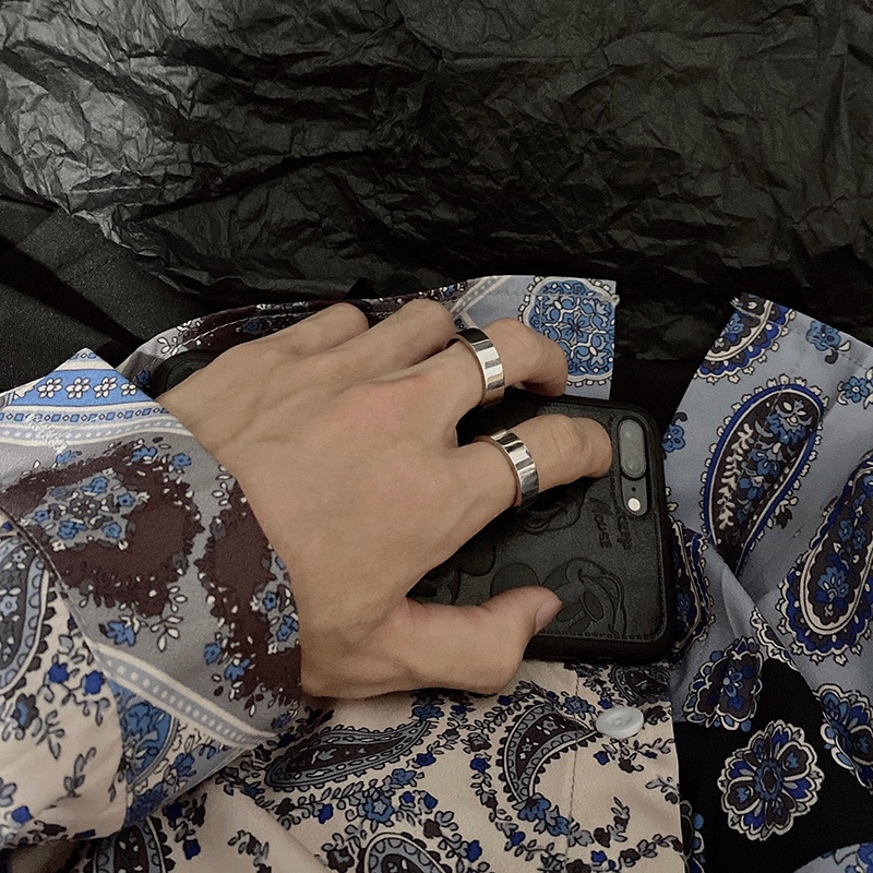 Nhẫn Thép Titan Không Phai Màu Kiểu Dáng Đơn Giản Dành Cho Nam Và Nữ