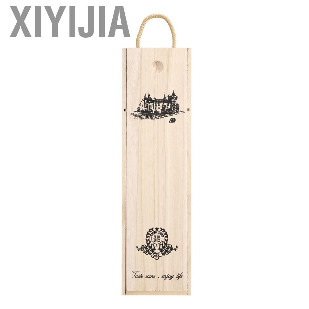 Xiyijia Retro Red Wine Bottle Box Portable Delicate Wooden Storage Container Gift Cas HG